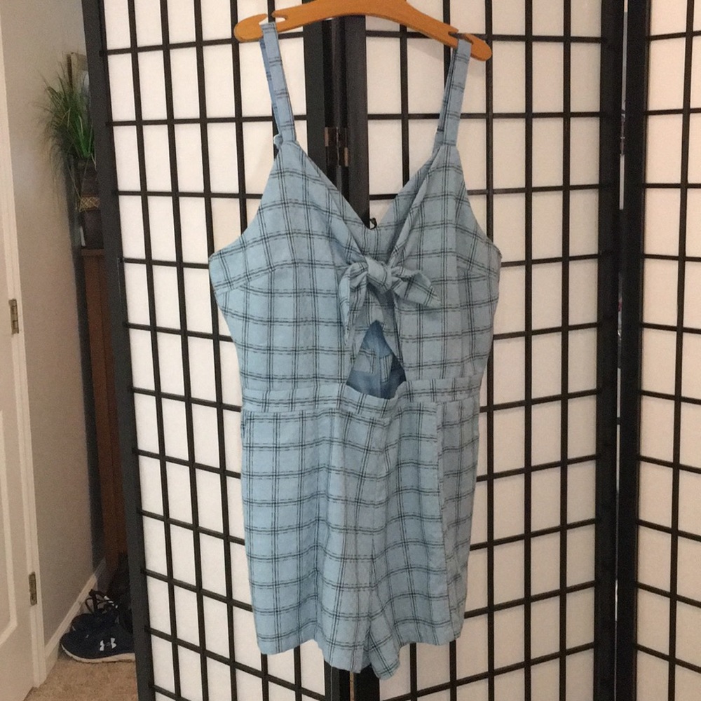 Blue romper with cutout